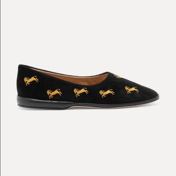 [Chloé] Sky Embroidered Velvet Ballet Flats - Picture 4 of 8
